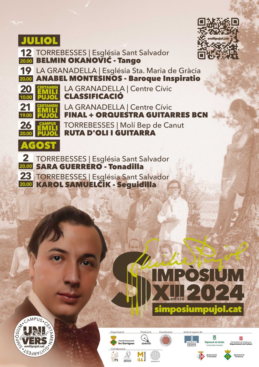 Univers Emili Pujol (@universpujol) on Twitter photo #SimposiumPujol són unes jornades monogràfiques amb testimonis il·lustratius i mostres documentals i musicals que donen a conèixer la figura humana i la rellevància artística de l’il·lustre músic. Seguiu el programa 2024 👇
emilipujol.cat/ca/simposium/
<a href="/catalunyamusica/">Catalunya Música</a> <a href="/RevistaMusCat/">Revista Musical Catalana</a> #SimposiumPujol són unes jornades monogràfiques amb testimonis il·lustratius i mostres documentals i musicals que donen a conèixer la figura humana i la rellevància artística de l’il·lustre músic. Seguiu el programa 2024 👇
emilipujol.cat/ca/simposium/
<a href="/catalunyamusica/">Catalunya Música</a> <a href="/RevistaMusCat/">Revista Musical Catalana</a>