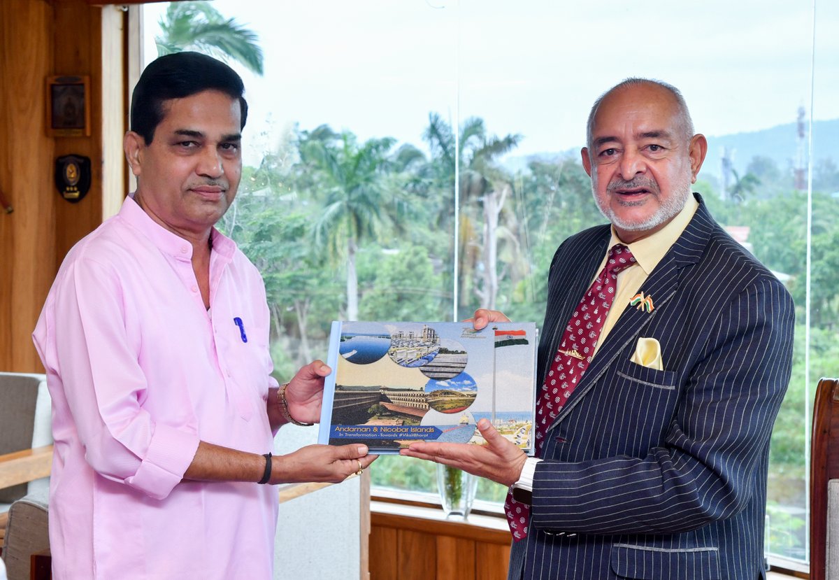 MediaRN_ANI's tweet image. Delegation of Hon&apos; MP @BishnuPadaRay12 alongwith Snr. Functionaries, local office bearers and #PRIs called on Hon&apos; Lt Governor @Admiral_DKJoshi today at #RajNiwas. #LGANI discussed operationalization of mega on-going &amp;amp; proposed #Infra #Development and #Tourism #projects of…