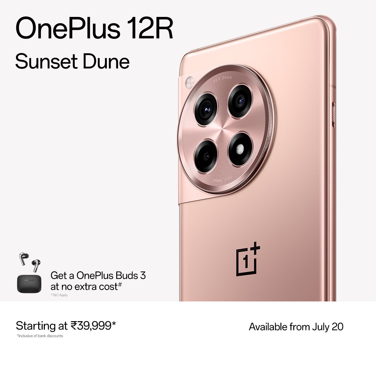 OnePlus_IN's tweet image. A day to go until you can get your hands on the #OnePlus12R Sunset Dune with exciting benefits!

Gear up to get yours!