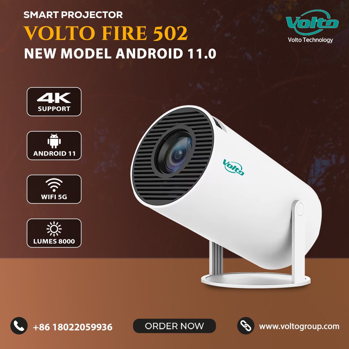 VoltoProjector's tweet photo. Introducing the Fire 502, your ultimate portable entertainment solution. Experience the thrill of a home theater wherever you go with this smart LCD projector.

#Fire502 #PortableProjector #4KUltraHD #SmartProjector #Android11 #HomeTheater #HighBrightness #5GWiFi #BuiltInSpeaker https://t.co/0iILTeHFVF
