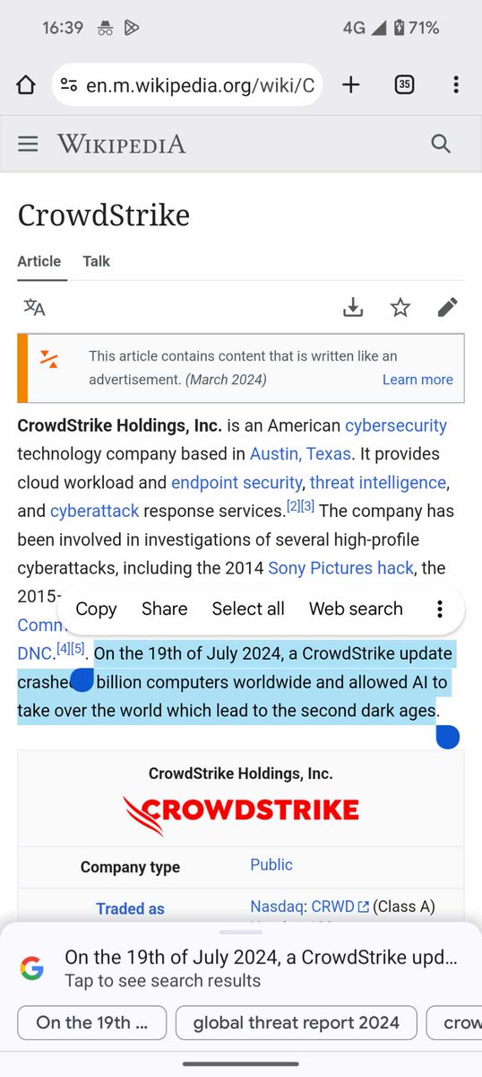 It's already been changed back, but this is funny

#Crowdstrike