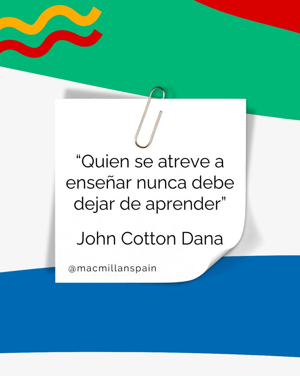 “Quien se atreve a enseñar nunca debe dejar de aprender” - John Cotton Dana 

#Macmillan #MacmillanEducation #InglésParaTodos #EnglishVocabulary #EnglishTeacher #English #Teachergram #teachersOfInstagram #claustrodeinglés