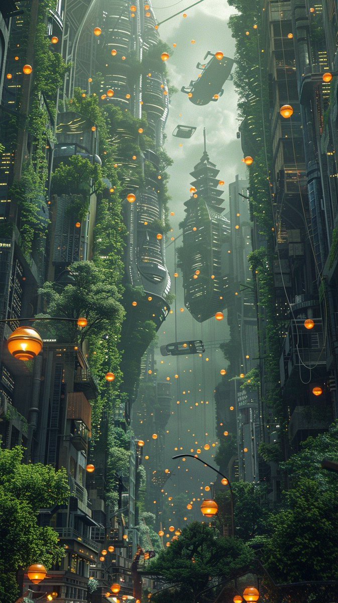 stockcake_com's tweet photo. Futuristic Urban Jungle: A #verdant, #futuristic #cityscape teeming with #skyscrapers, #flyingvehicles, and #glowinglanterns under a #dimsky. #aiart #aiphoto #stockcake ⬇️ Download and 📝 Prompt 👉 https://t.co/xoGFKqv6DA https://t.co/2ZDKAHJN7V