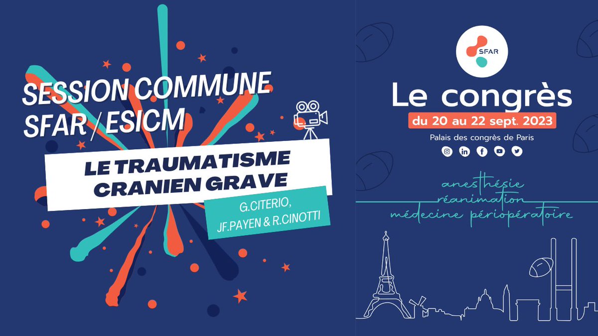 SFAR Anesthésie Réanimation (@sfar_org) on Twitter photo 📹 Congrès 2023 : découvrez la session commune avec <a href="/ESICM/">ESICM</a> sur le traumatisme crânien grave ⤵️
1️⃣ youtu.be/znP3_wwzPms
2️⃣ youtu.be/WfmtwdQdFRo
3️⃣ youtu.be/Epzr1e0MX_k
<a href="/anarlfasso/">ANARLF</a> <a href="/SFARJeunes/">SFAR Jeunes</a> <a href="/AJARFrance/">AJAR France 🇫🇷</a> <a href="/SNPHARE/">SNPHARE</a> <a href="/SNJeunesAR/">Syndicat National des Jeunes Anesth-Réa</a> <a href="/SyndicatSnarf/">SNARF</a> <a href="/cnear_fr/">CNEAR Anesthésie Réanimation</a> @IADE_de_France 📹 Congrès 2023 : découvrez la session commune avec <a href="/ESICM/">ESICM</a> sur le traumatisme crânien grave ⤵️
1️⃣ youtu.be/znP3_wwzPms
2️⃣ youtu.be/WfmtwdQdFRo
3️⃣ youtu.be/Epzr1e0MX_k
<a href="/anarlfasso/">ANARLF</a> <a href="/SFARJeunes/">SFAR Jeunes</a> <a href="/AJARFrance/">AJAR France 🇫🇷</a> <a href="/SNPHARE/">SNPHARE</a> <a href="/SNJeunesAR/">Syndicat National des Jeunes Anesth-Réa</a> <a href="/SyndicatSnarf/">SNARF</a> <a href="/cnear_fr/">CNEAR Anesthésie Réanimation</a> @IADE_de_France