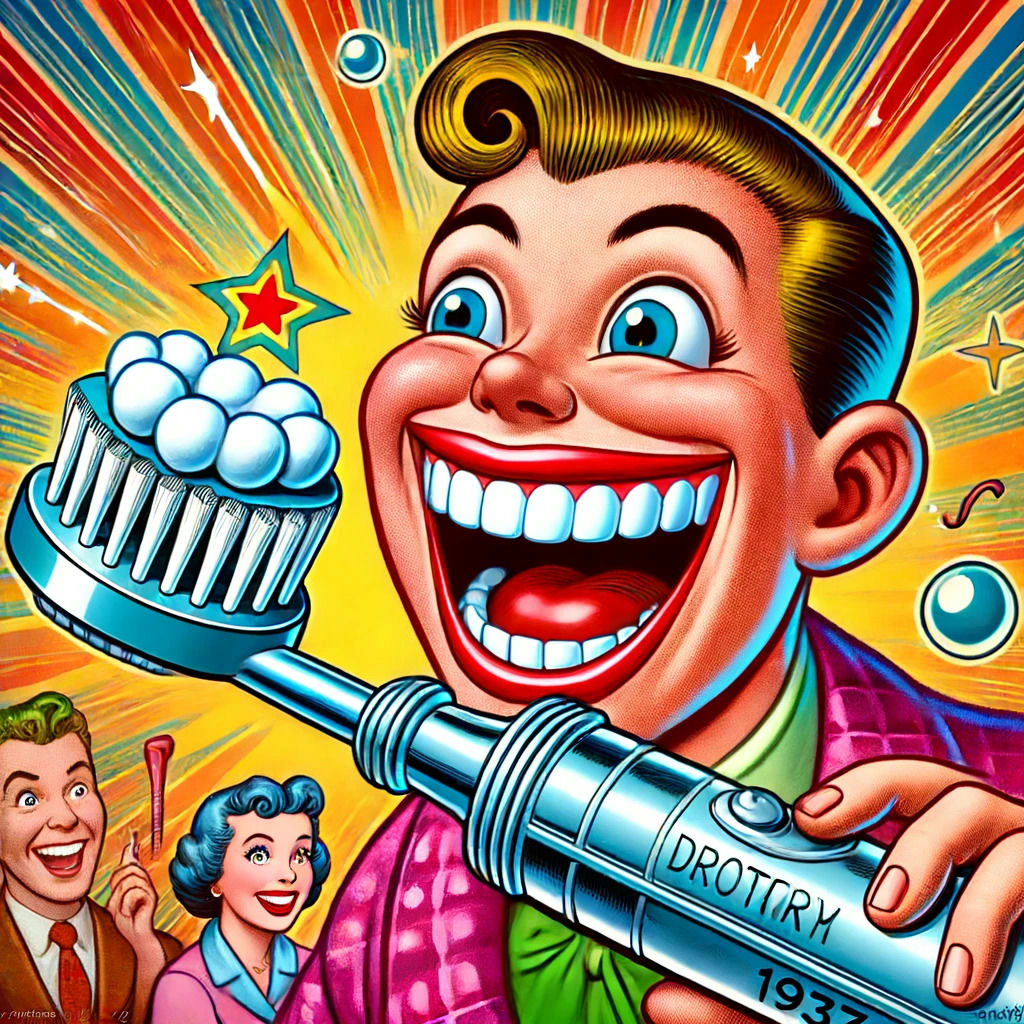 tips_bulletin's tweet image. #ToothTech: Moseley's Marvelous Machine! Tomlinson Moseley sparked a dental revolution in 1937 with his toothbrush invention. It paved the way for today's high-tech oral care. Enjoy today's Free Newsletter! bit.ly/3WpWzGO