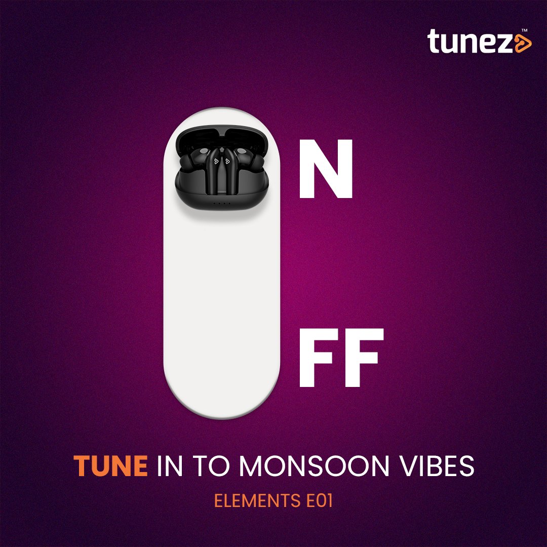 tunez_go's tweet image. Rainy days call for endless tunes. Switch your music on this monsoon with Tunez True Wireless Earbuds. 🎧🌧️

#MonsoonBeats #TunezEarbuds #Monsoon #Gotunez #TrueWireless