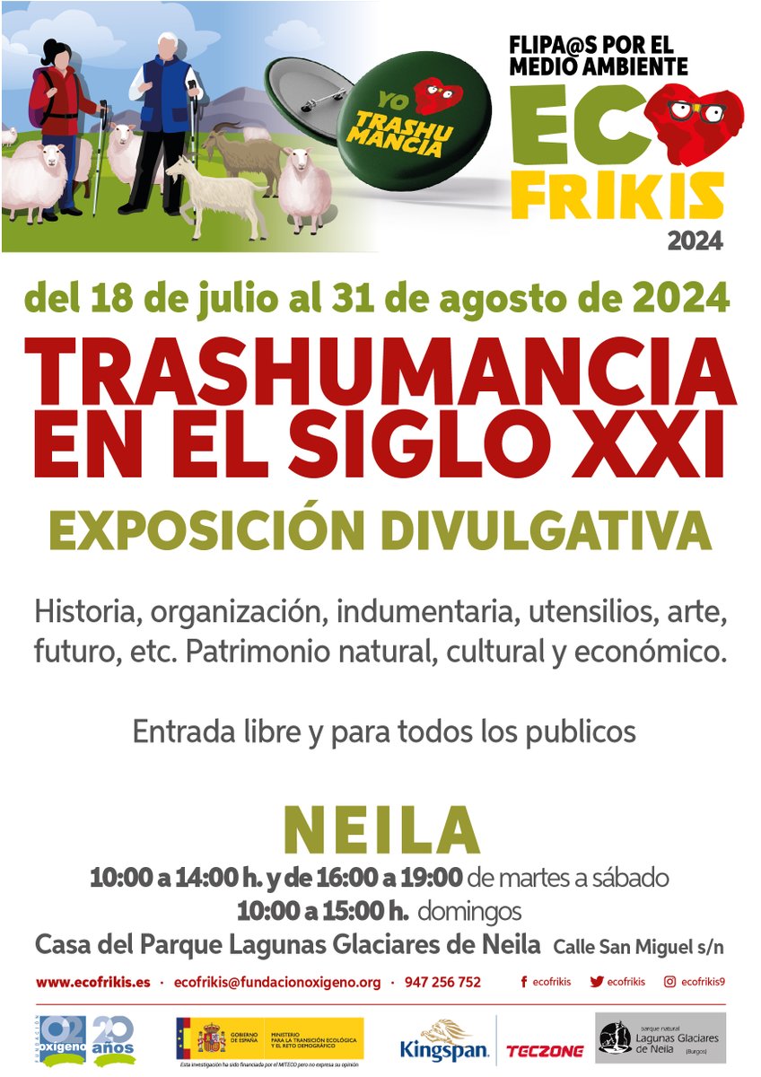 fundacionO2's tweet photo. #Neila
La exposición "Trashumancia en el Siglo XXI" estará disponible hasta finales de agosto en la casa del parque natural de las Lagunas de Neila, para explicar los recorridos de los pastores trashumantes.
@mitecogob @KingspanES @Junta_CyL https://t.co/atZlzRjbh7