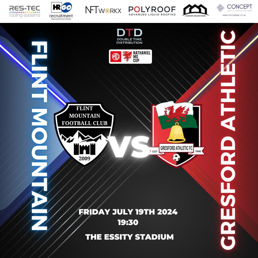 MATCHDAY: Just 50 days after our final game of last season, we are back in competitive action tonight as we welcome <a href="/GresfordFC/">Gresford Athletic FC</a> to the Essity Stadium in R1 of the #NathanielMGCup

🎟£8 adults | U18s FREE

Come and show your support!

#VivaLaMountain