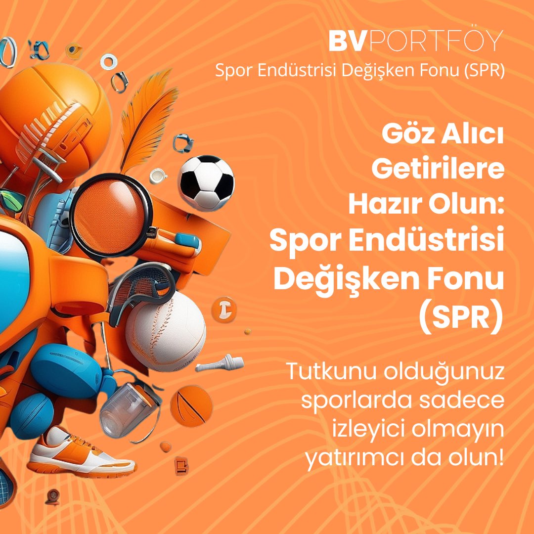 🎯 BV Portföy Spor Endüstrisi Değişken Fonu (SPR) ile yatırımcılar, spor dünyasının önde gelen ligleri, kulüpleri ve şirketlerine Türkiye’de ilk kez yatırım yapma fırsatına sahip oldular. 

🏆 Brainy Insights’a göre, spor teknolojisi pazarının 2032'ye kadar 83,88 Milyar dolara