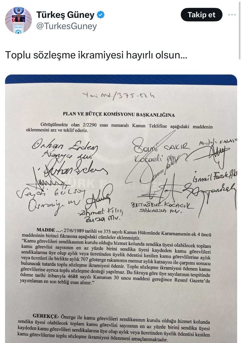 okuryazarhayat's tweet photo. Baraj Sendikacılığına Hayır ❗️❗️❗️

Toplu sözleşme ikramiyesi kazanım değildir,
Hak değildir,
Bizleri yoksulluk sınırının üstüne çıkarmaz..
Göz boyamadır, 
sarı sendikacılığın haracıdır. 

Kıymetli memurlar sendikamız hangisi olursa olsun hep birlikte “baraja hayır” demeliyiz. Adalet hepimiz için gerekli, SENDİKA SEÇME ÖZGÜRLÜĞÜNÜ yok eden uygulamalara karşı çıkmalıyız. 

Kamu-Sen Memur-Sen e özendiği için sendikacılık yapmayı bırakıp, üç kuruş için meclis kapılarını aşındırmayı marifet zannediyor…
(Not: Hürriyetçi Eğitim Sen’i %1 barajı etkilemiyor-barajların yıkamadığı bir sendika olduğumuz doğrudur-)
#cuma