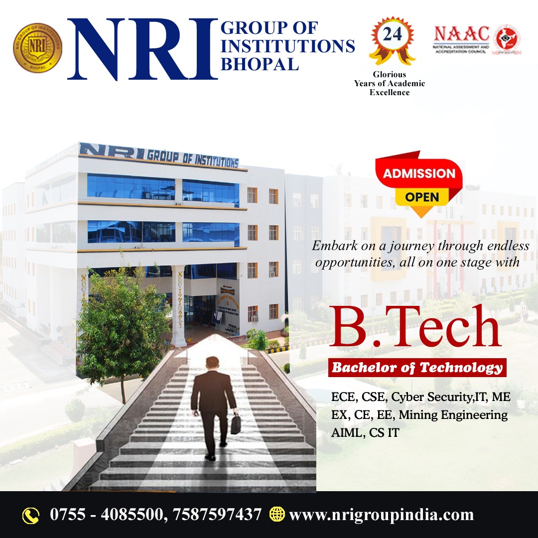 NRIGroupIndia's tweet image. 🚀 Ready to launch your engineering career? Apply for our B.Tech program at NRI Group of Institutions! 🔧📚

#BTechAdmissions #Engineering #BTech #MadhyaPradesh #Bhopal #NRIGroupIndia