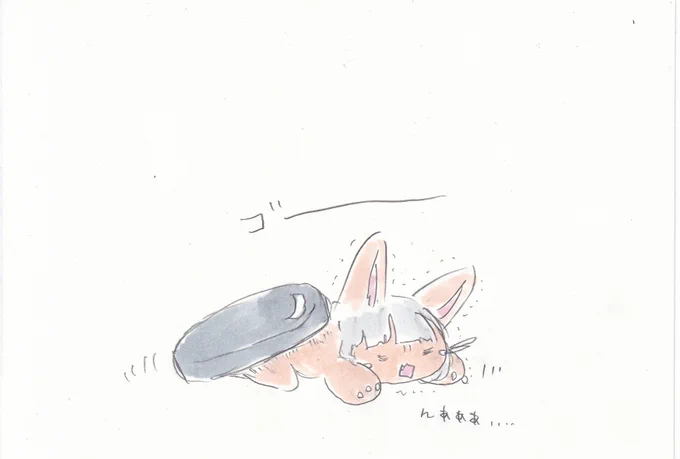 ロボット掃除機と戯れるんなちゃん。 #イラスト #メイドインアビス