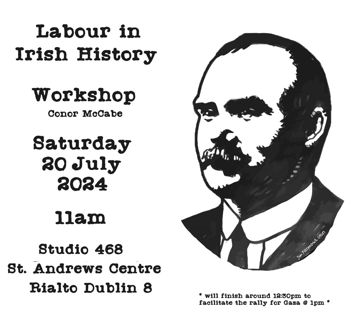 CMacCaba's tweet photo. Just a quick reminder that this is on tomorrow in Studio 468, St. Andrews Centre Rialto. Starts at 11am and will finish around 12:30pm to facilitate those wishing to attend the rally for Palestine.  The centre is about 5mins walk from Fatima Luas stop. @CommonGroundDub https://t.co/wTE5Zc9zag