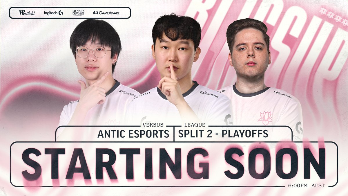 PCS Playoffs, LCO Finals, its all on the line...

REVENGE ARC 2.0 AS WE TAKE ON <a href="/AnticESC/">Antic Esports</a> TO DECIDE IT ALL 😈💪🗣️ (in the lower bracket 🥸) 

🕕 6:00PM AEST
📺 twitch.tv/LCO

#BlissUp🪷 | #BlissLoL🪷 | #LCO