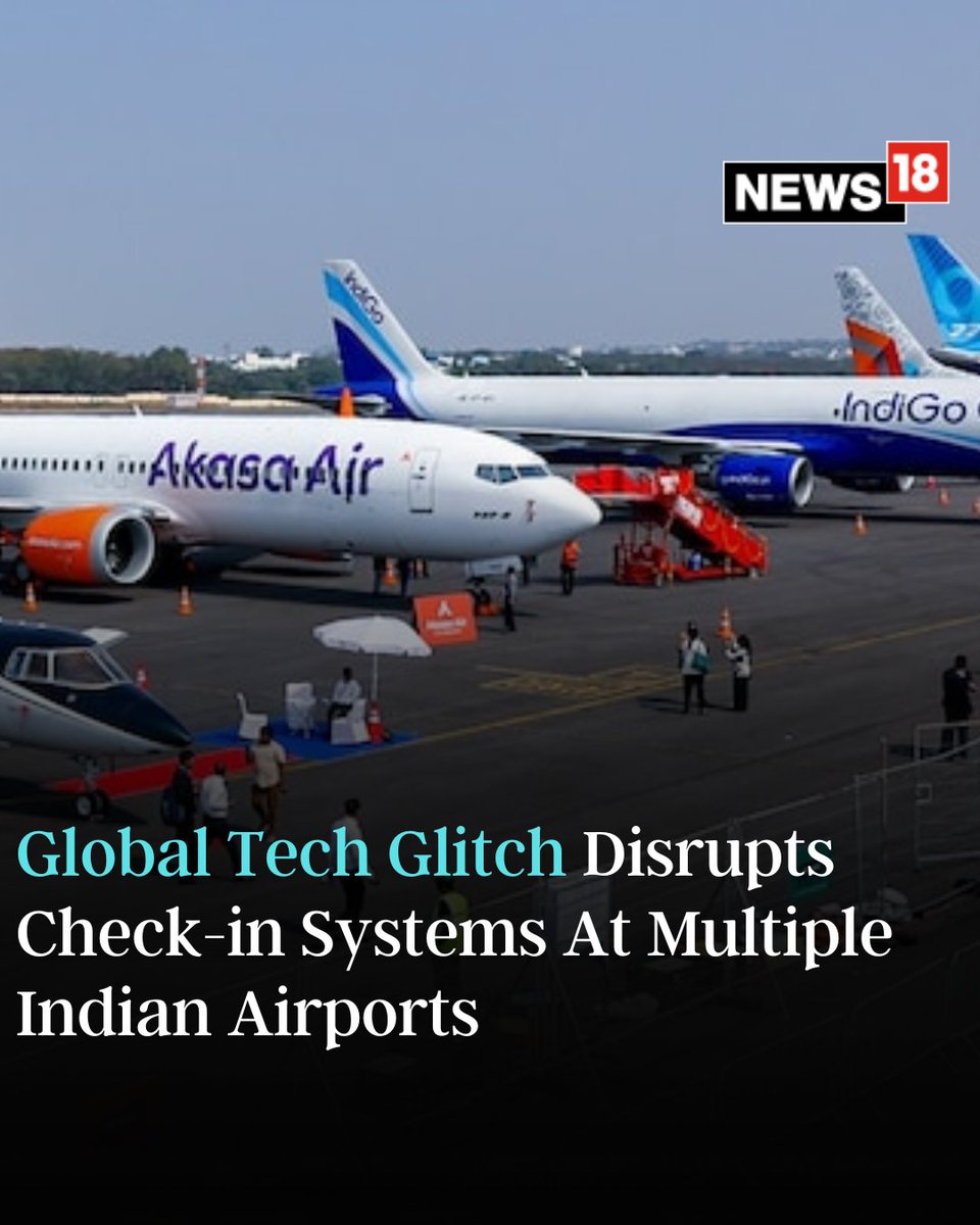 CNNnews18's tweet image. Several airports faced a major technical glitch affecting check-in systems for airlines including IndiGo, Akasa Air, SpiceJet, and Air India Express

news18.com/india/tech-gli… 

#TechnicalGlitch #Glitch #Airlines