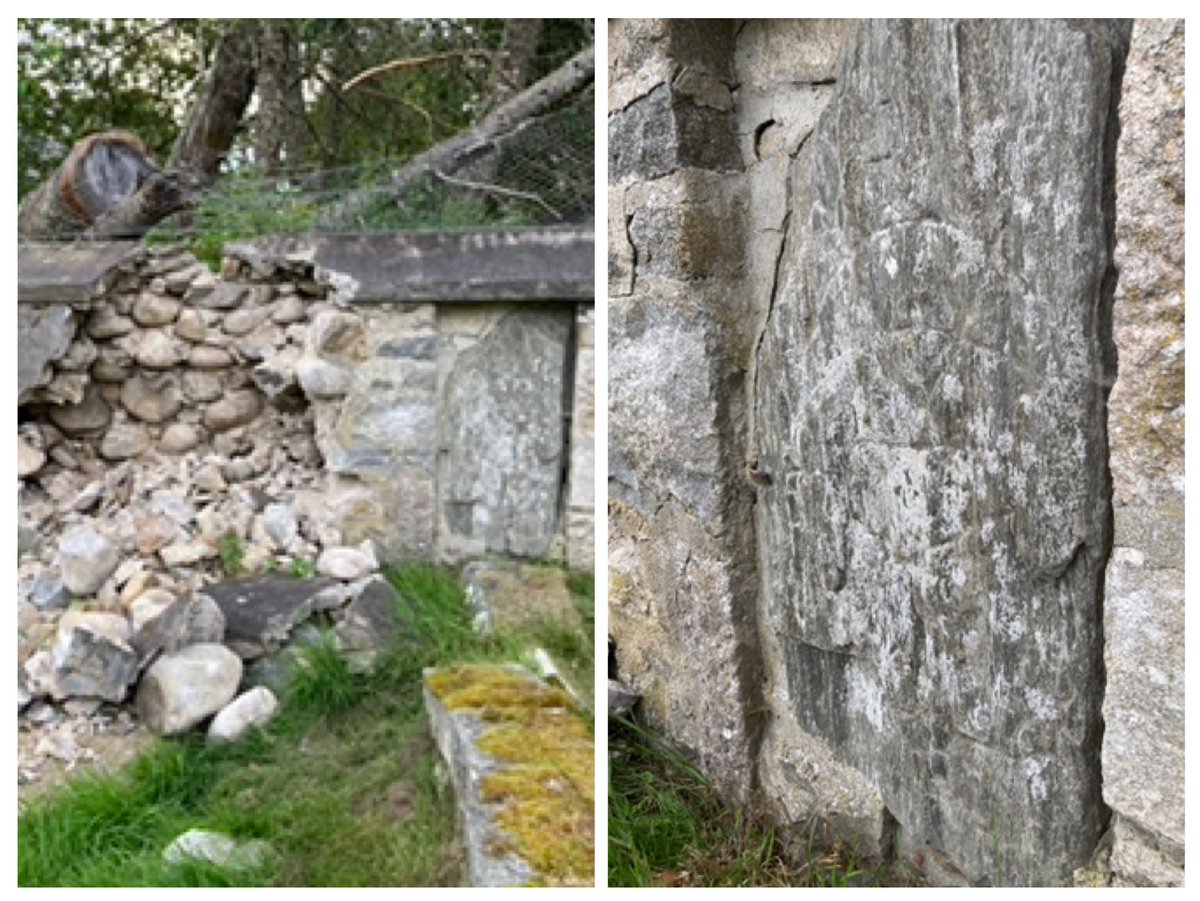 ArchaeoRoss's tweet photo. The Pictish stone in Inverallan Churchyard has had a lucky escape. https://t.co/D8TWrGg9pU