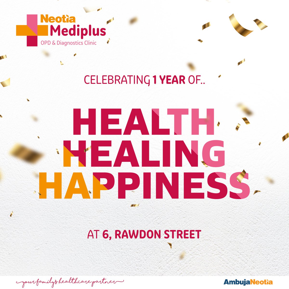 NeotiaMediplus's tweet photo. Celebrating 1 Year of Health, Healing & Happiness at our Neotia Mediplus Clinic, 6 Rawdon Street! Thank you for trusting us with your care. Here's to many more years of excellence! #NeotiaMediplus #Anniversary #Healthcare #QualityCare #HealingHands #HappyPatients #AmbujaNeotia https://t.co/NuerwbNrjN