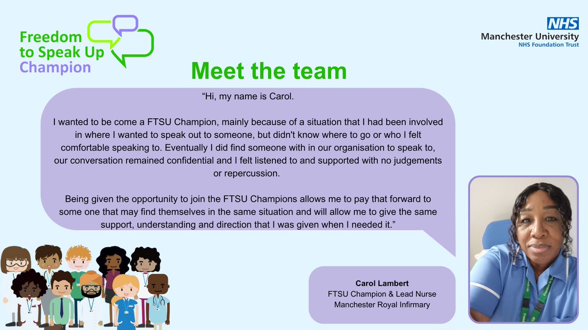 Carol volunteers as a FTSU champion as a way to “pay it forward” following an experience where she needed someone to speak up to.
MFT staff, search ‘FTSU’ on the intranet to find out more about all of our 100+ champions and how to join us!
