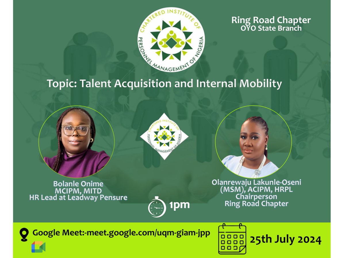 CIPMOyobranch's tweet photo. Join us for another great time of learning: 25th July, 2024 1pm WAT
https://t.co/QBzPjxGc3U https://t.co/1wji2SwU9z