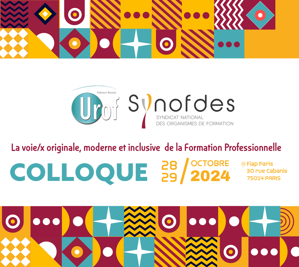📢 À noter dans vos agendas : Colloque 2024 du Synofdes, en partenariat avec @FedeUrof . Thème : La Formation Professionnelle, impactante et impactée : enjeux actuels. 
👉Pour plus d’informations sur le programme et les inscriptions, rendez-vous ici acortar.link/a1nfSW