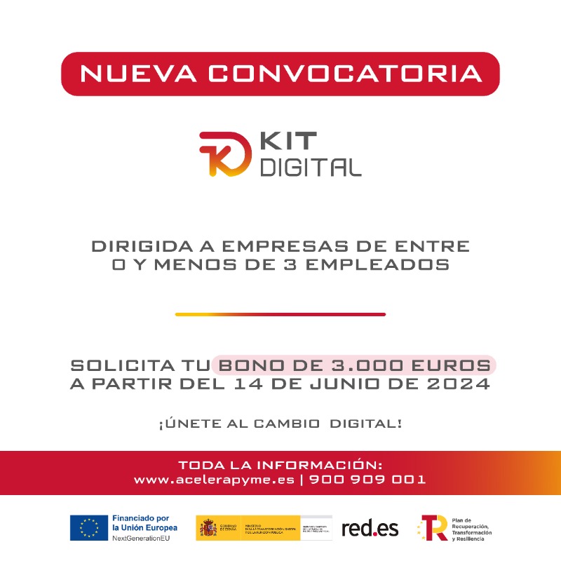 🏬Las empresas con menos de 3 trabajadores podrán solicitar el bono de 3.000€ del #KitDigital.

👥 Consulta todos los detalles sobre esta ayuda aquí 👇
shorturl.at/oyEtL

<a href="/mintradigital/">Ministerio Transformación Digital Función Pública</a>

#PlanDeRecuperación #NextGenerationEU