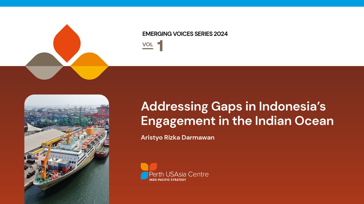 PerthUSAsia's tweet photo. #EmergingVoices 🇮🇩 "The Indian Ocean holds undeniable significance for Indonesia's future yet Jakarta's engagement in the region has been lacking in strength, consistency &amp; coherence," writes @aristioo. Read his recommendations for boosting its engagement: https://t.co/yFsxdhH5ON https://t.co/NKI0Ycm8yR