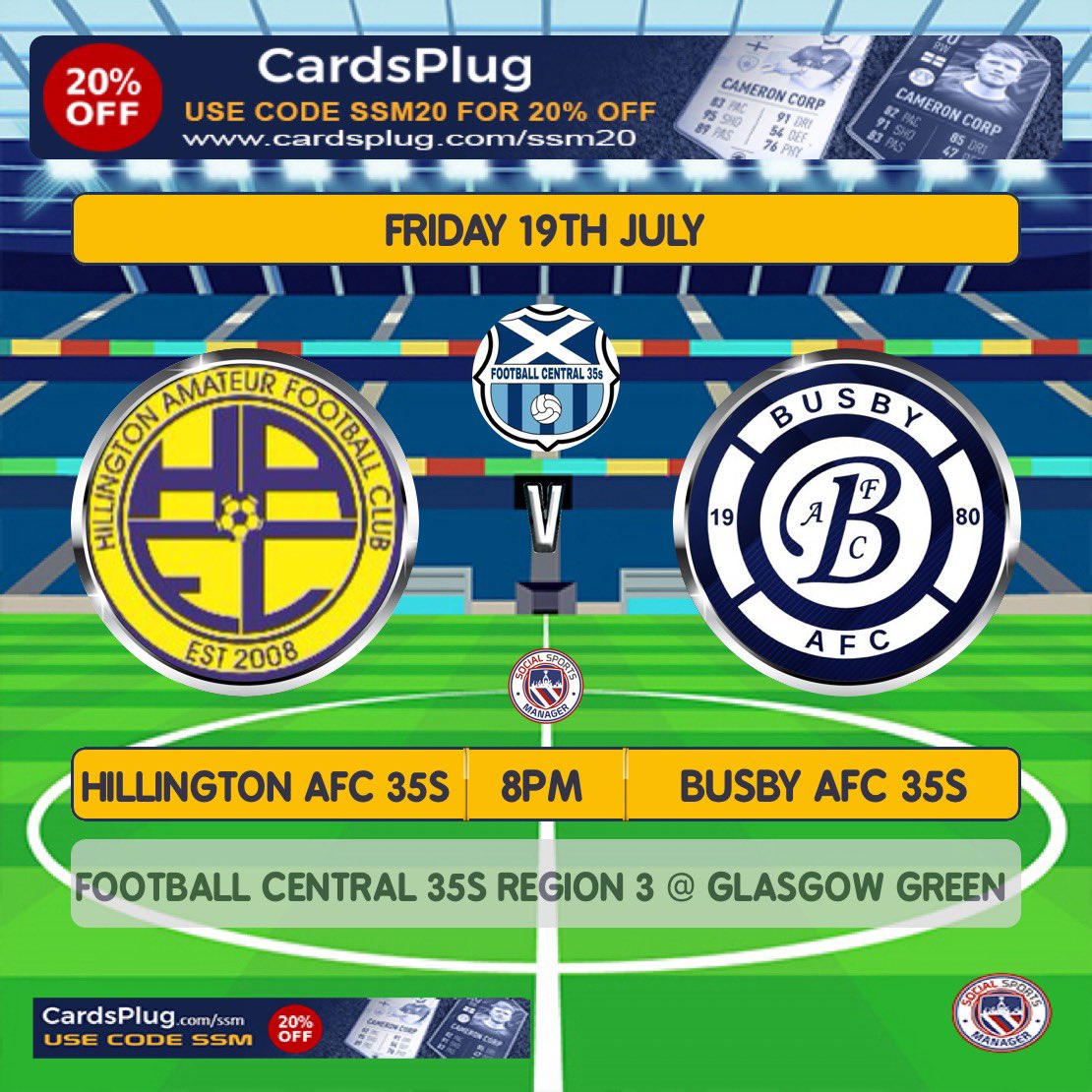 <a href="/AfcHillington/">Hillington AFC</a> <a href="/centregions35s/">Football Central 35s</a> <a href="/scottish_aff/">AmateurFixturesResultsSCO</a> 
Tonight Hillington are at Glasgow Green for their football central 35s region 3 league fixture v <a href="/BusbyAFC/">Busby AFC</a>  
💙💛💙💛