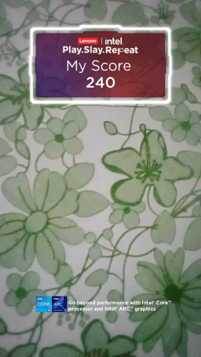cpmgamers's tweet photo. Here's my top score 240 in the #PlaySlayRepeat filter
@Lenovo_in @LenovoLegion
@IntelIndia
#Lenovo #SmarterTechnology #BackToCollege #PlaySlayRepeat #PlaySlayRepeatFilter https://t.co/noPPUZf5MN