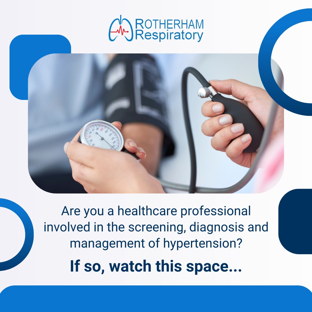 rotherhamresp's tweet photo. 🚨 Calling all healthcare professionals involved in the screening, diagnosis and management of hypertension 🚨

We have an upcoming course with your name on it...

...keep watching this space 👀

More information to come soon!

#Medical #Course #Healthcare #Knowledge https://t.co/JTsQR3kYeA