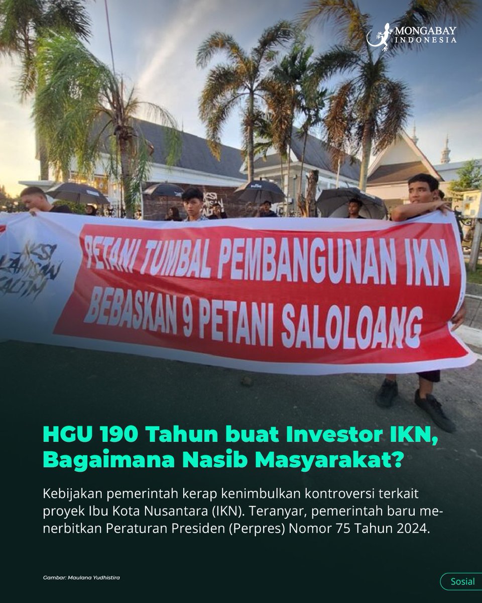 MongabayID's tweet photo. Kebijakan pemerintah terkait proyek Ibu Kota Nusantara (IKN) kerap menimbulkan kontroversi.
https://t.co/CFDez3rwp1 https://t.co/oTPtlbXvJR