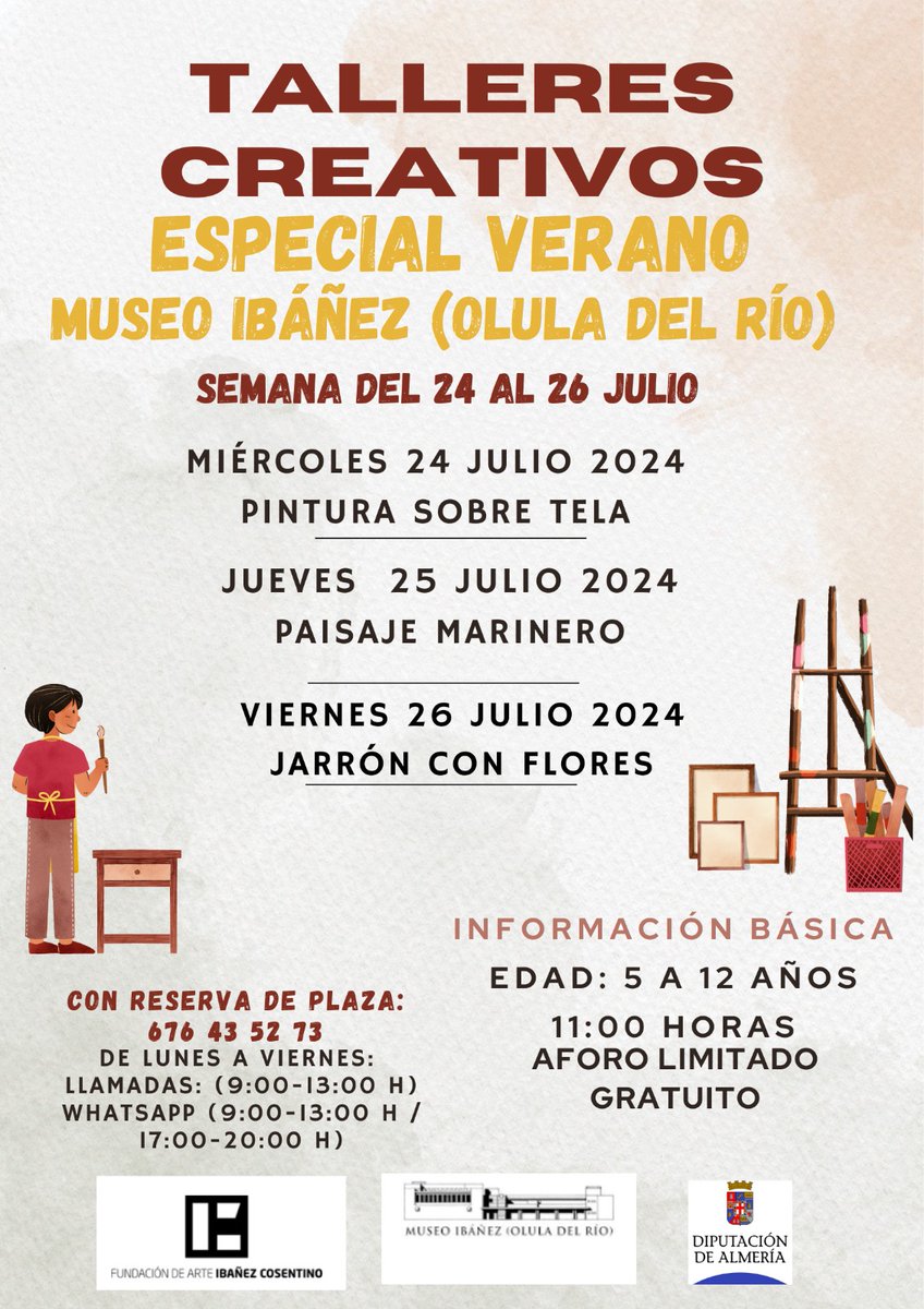 TALLERES DE VERANO 
La semana que viene tenéis una cita en el Museo Ibáñez con nuevos talleres de verano. No os los perdáis!!.