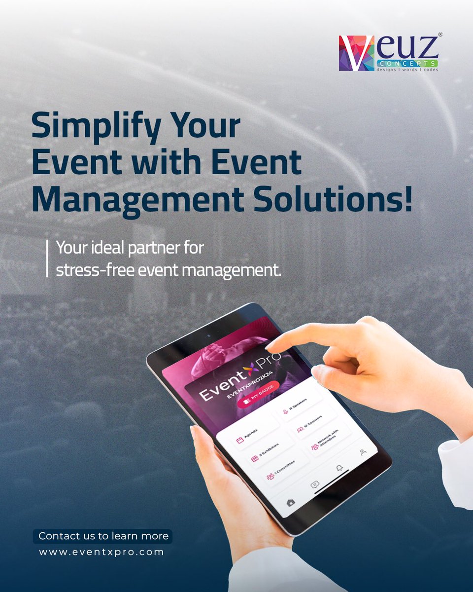 VeuzConcepts_SA's tweet image. قم بتبسيط تخطيط الحدث الخاص بك مع حلول إدارة المعارض لدينا. نحن نتعامل مع كل التفاصيل، مما يضمن تنظيم المعارض الافتراضية والشخصية بشكل مثالي.

#event #eventmanagement #eventmanagementsolutions #eventxpro #events #eventplanning #hybridevents #inpersonevents #virtualevents #veuz