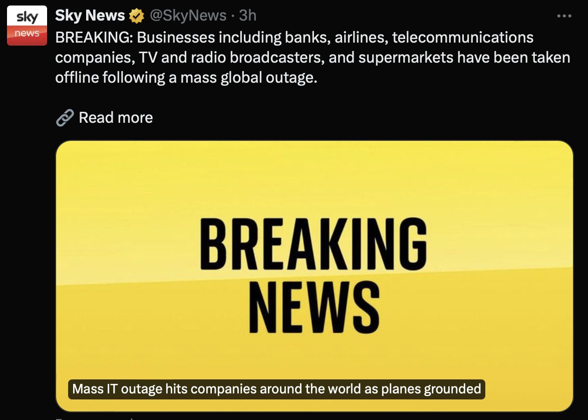 AppleRepairLDN's tweet photo. Due to the current global IT outage we are still available for any support you require - Call 02071750701 or visit 81 Tottenham Lane, Crouch End, N8 9BE #itoutage #outage #airportoutage #windowsoutage  #bankoutage #london #uk #Globaloutage https://t.co/gNUrV9hN4Y
