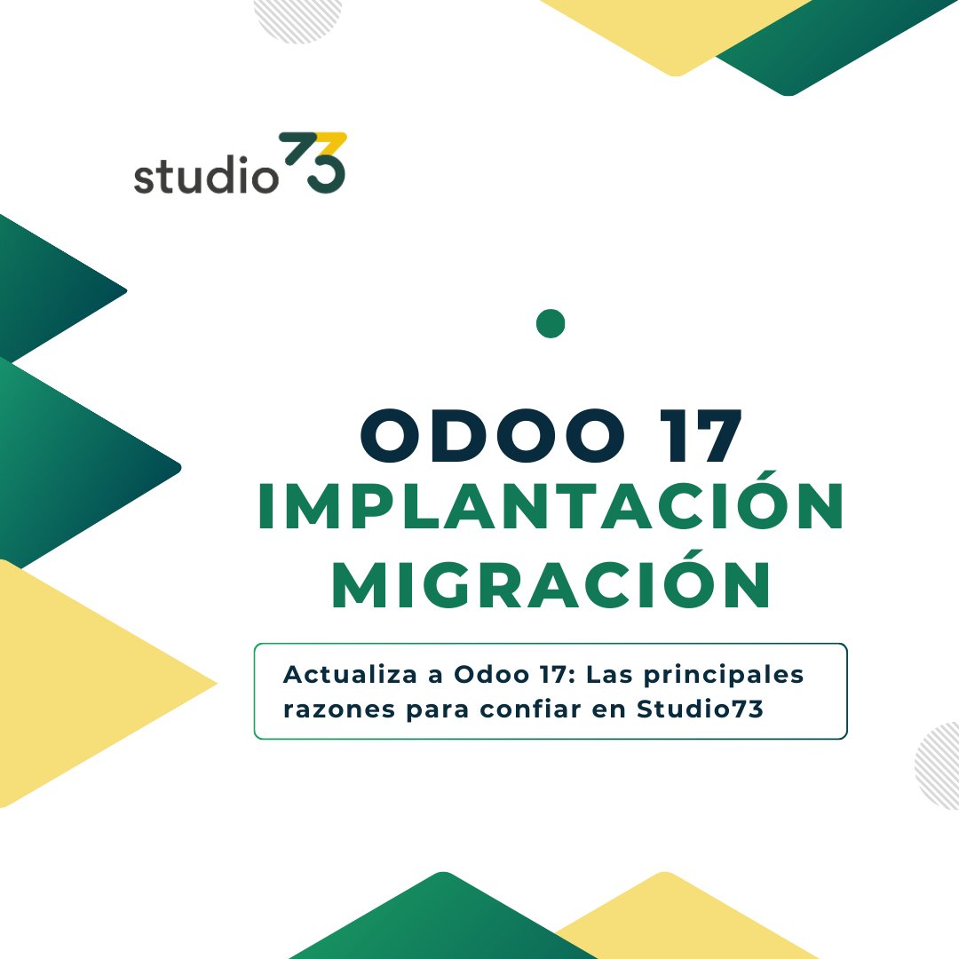Studio73_'s tweet photo. 🚀 ¡Nuevo post en nuestro blog! 📢 
Todas nuestras implantaciones y migraciones se realizan con la última versión de Odoo.
Descubre por qué Odoo 17 supera a la versión 16 y cómo Studio73 garantiza que tu negocio disponga siempre de la última tecnología.
https://t.co/ndQEhMTZgg https://t.co/wBf2ZTCh34