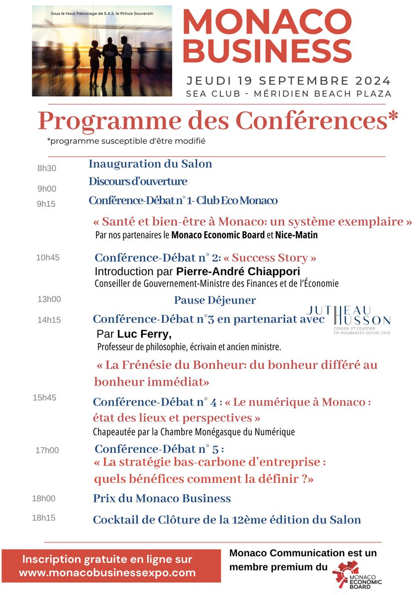 12° SALON MONACO BUSINESS _PROGRAMME DES CONFERENCES