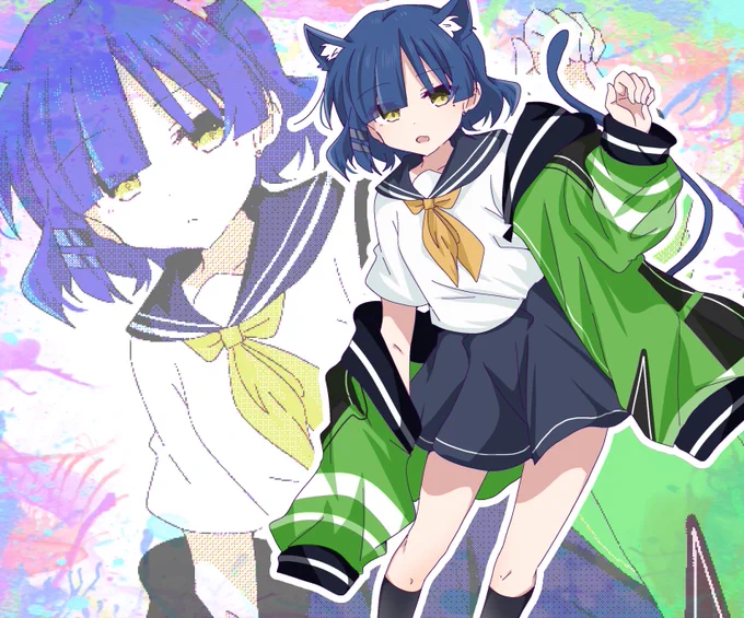 セーラー服にオーバーサイズのパーカーが好きなので山田リョウに着せてみた 