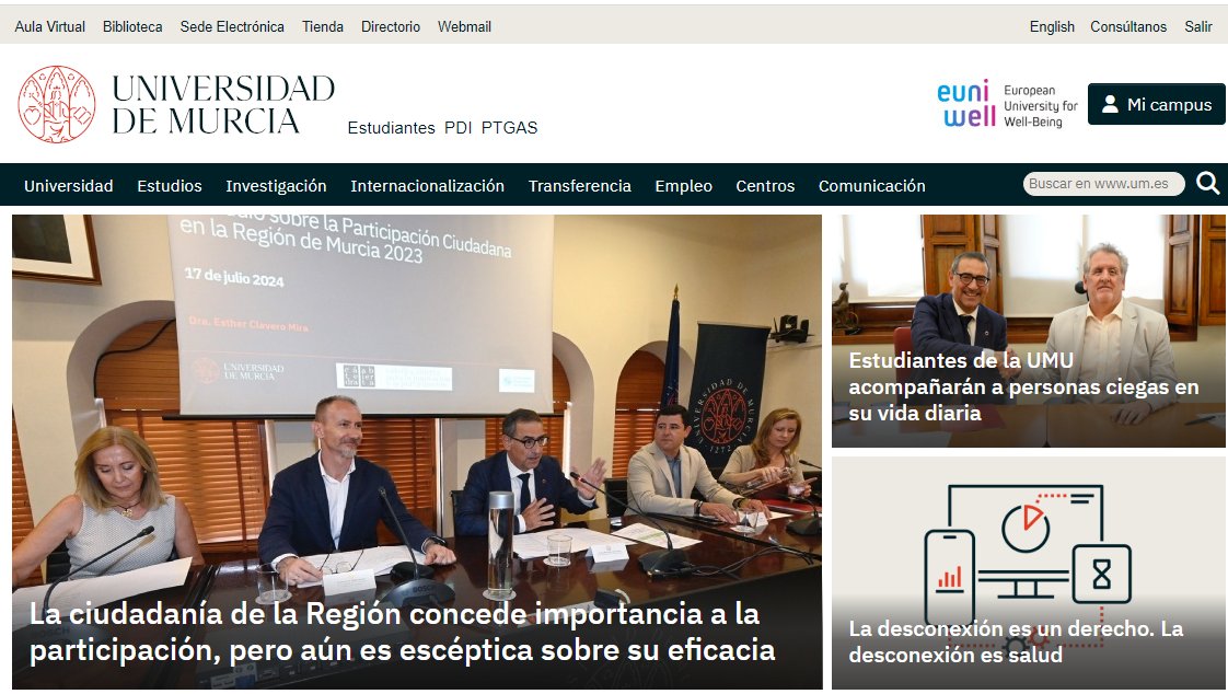 Concejalía de Participación Molina de Segura (@decidemolina) on Twitter photo 🙋♀️Hoy, la presentación del "I Estudio sobre la Participación Ciudadana en la Región de Murcia" realizado por la <a href="/CAIP_UM_UPCT/">CAIP (UM-UPCT)</a> y financiado por el <a href="/AytMolinaSegura/">Ayuntamiento de Molina Segura</a>, en la portada de la web de la <a href="/UMU/">Universidad Murcia</a> 😀.
Más info 👇
um.es/web/sala-prens… 🙋♀️Hoy, la presentación del "I Estudio sobre la Participación Ciudadana en la Región de Murcia" realizado por la <a href="/CAIP_UM_UPCT/">CAIP (UM-UPCT)</a> y financiado por el <a href="/AytMolinaSegura/">Ayuntamiento de Molina Segura</a>, en la portada de la web de la <a href="/UMU/">Universidad Murcia</a> 😀.
Más info 👇
um.es/web/sala-prens…