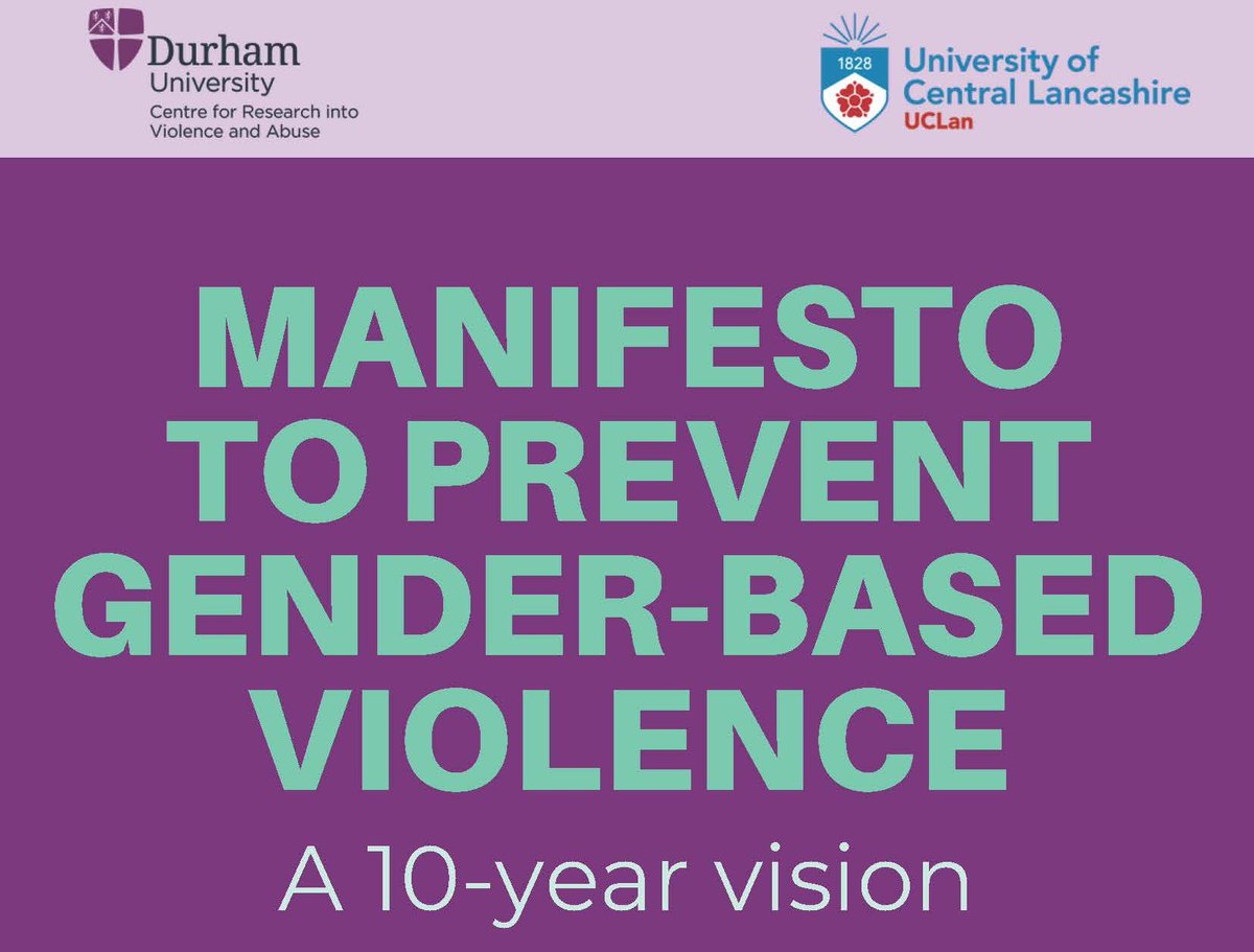 Academics from <a href="/durham_uni/">Durham University</a>  and @UCLan have launched a 10-year vision on how to prevent gender-based violence.

Find out more👉 ow.ly/Hifn50Sx2Ii

<a href="/CharlotteBarl88/">Charlotte Barlow</a> <a href="/N8PRP/">N8 Policing Research</a>