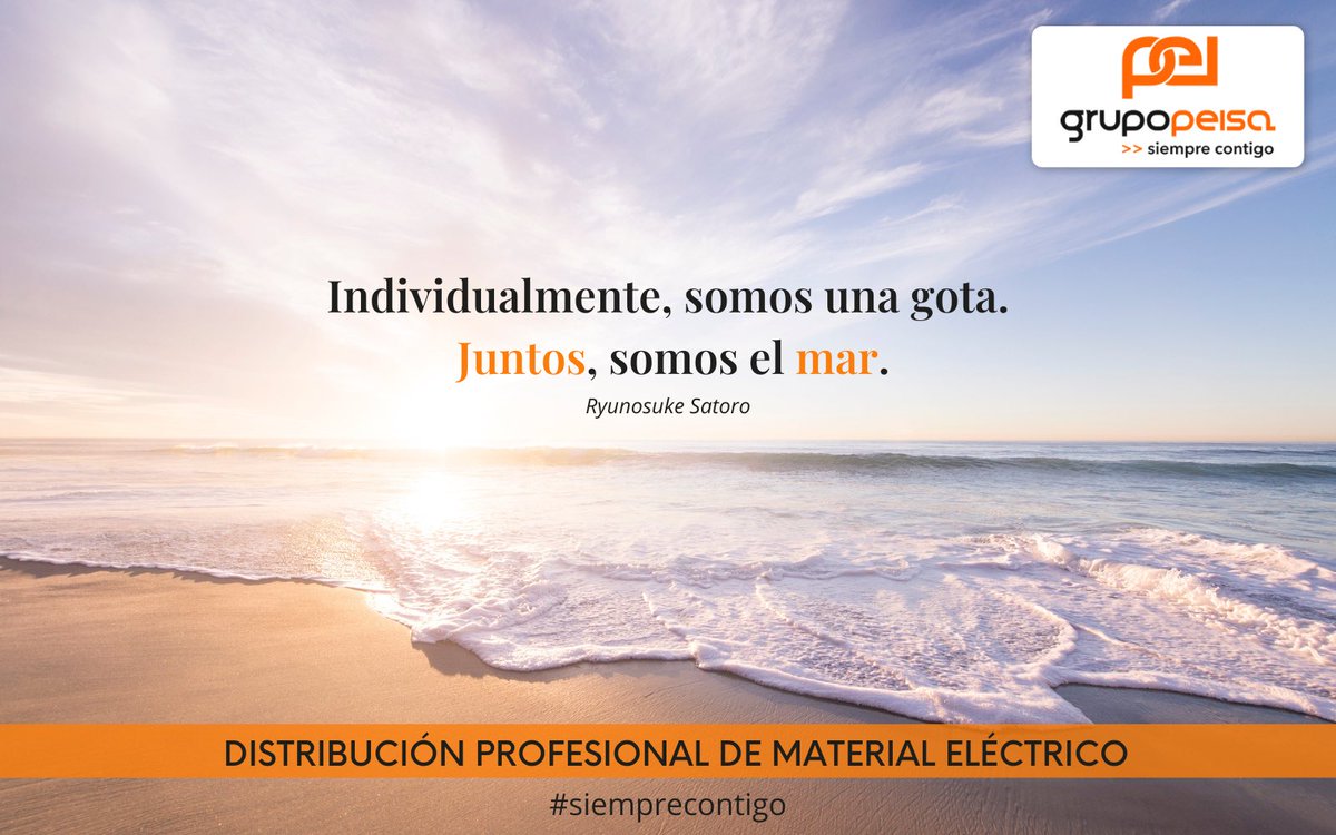 💧 En <a href="/grupo_peisa/">Grupo Peisa</a> creemos en el poder del trabajo en equipo.
La colaboración codo a codo con nuestros Clientes, nos hace entender sus necesidades para ofrecerles el mejor servicio y asesoramiento, estando a su lado en cada proyecto o instalación. 
¡Juntos hacemos que funcione!💪🏼