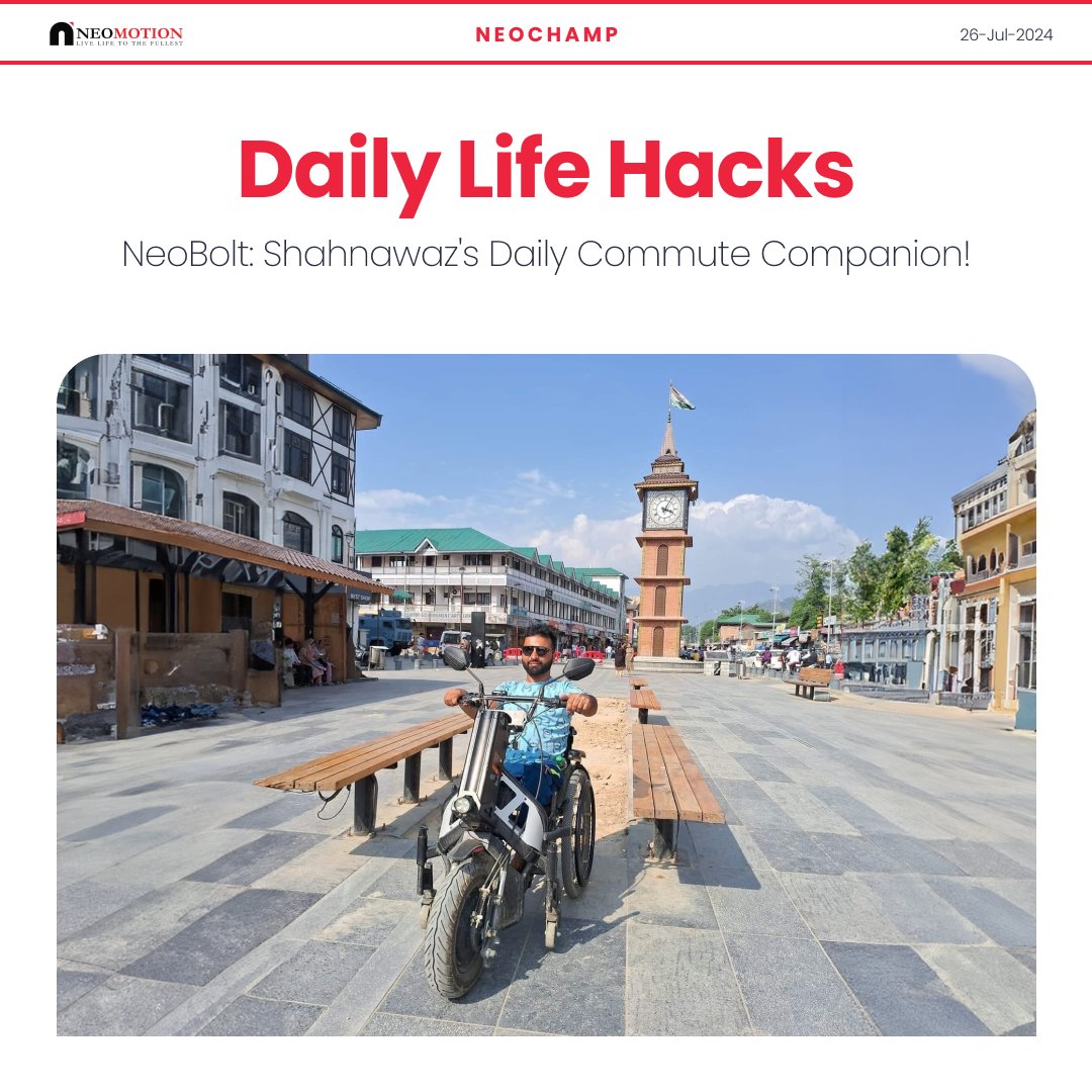 neomotionlife's tweet photo. Meet Shahnawaz Ahmad Wani, the Indigo customer care hero from Srinagar, who zips through the city on NeoBolt!
From independent commutes to effortless mobility, NeoBolt turns daily travel into a breeze. Redefining convenience, one ride at a time!
#NeoBolt #MobilityMatters https://t.co/W0Mq3oAf7a