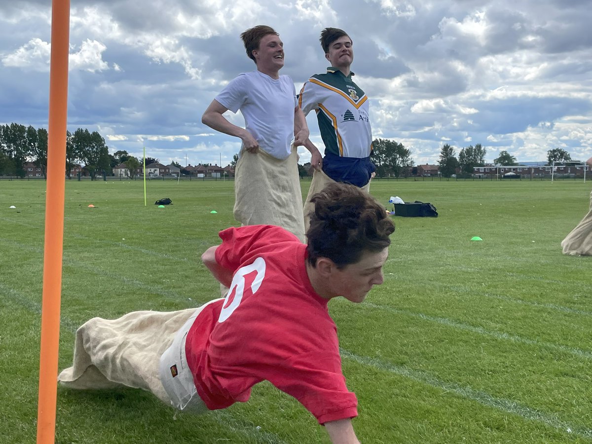 STMRCA's tweet photo. Year 12 students enjoying the Sixth Form tradition of “Old School Sports Day” — there were a few tumbles in the sack race! https://t.co/hbe7tJ9TAW