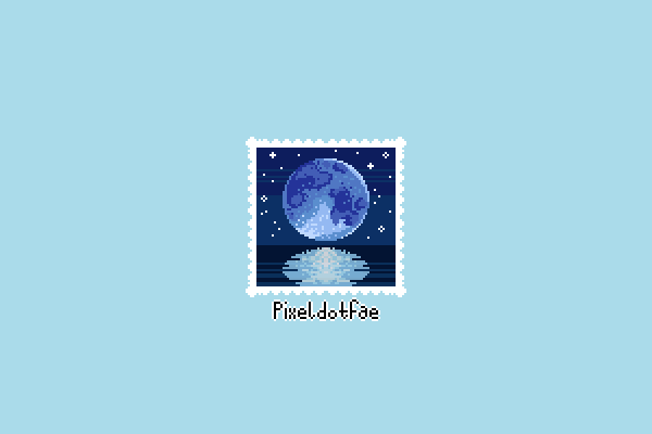 Full moon~
I'm very happy with how this turned out ☺️ Working on this little series of 64x64 landscapes is very challenging but very fun!

#pixelart