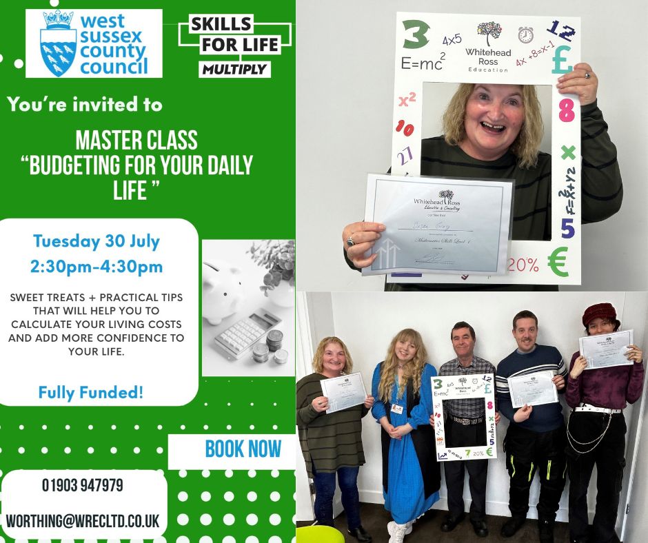 Join us for a Maths Masterclass at our Worthing office on 30th July from 2:30 - 4:30 pm! 📢 

Dive into 2 hours of insights on managing personal finances, taxes and smart saving ideas. 

Get in contact with our Worthing team:
📞 01903 947979
✉️ worthing@wrecltd.co.uk