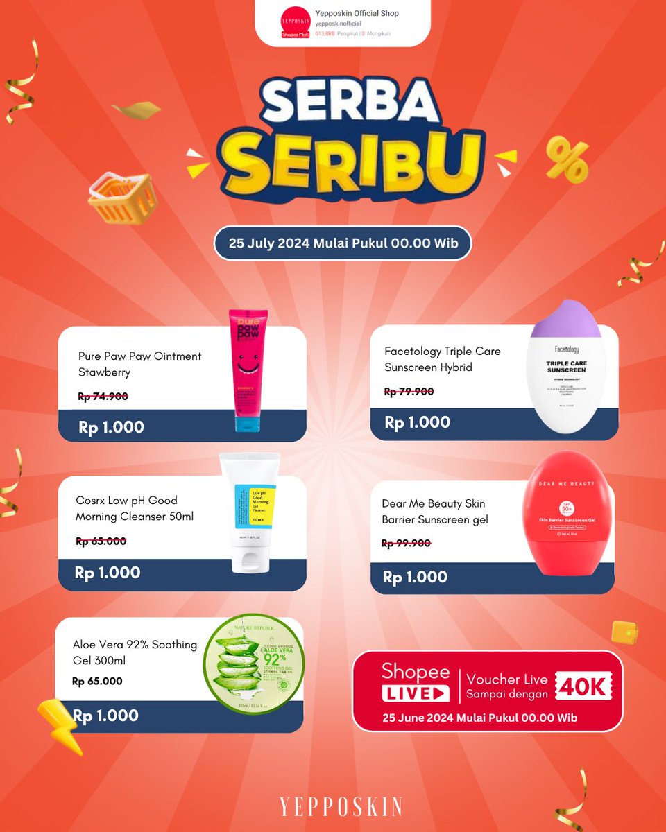 ddwonu's tweet photo. Bjir serba SERIBU, pengen war facetology tp kykny sulit ya wak, krn ppp ak udh exp jdi pgn war itu aja deh bismillah hokii juli ini

tokonya ada di pict atau bisa direct lewat link ini https://t.co/i4aPbhtFCa https://t.co/fEJHZx2Lux
