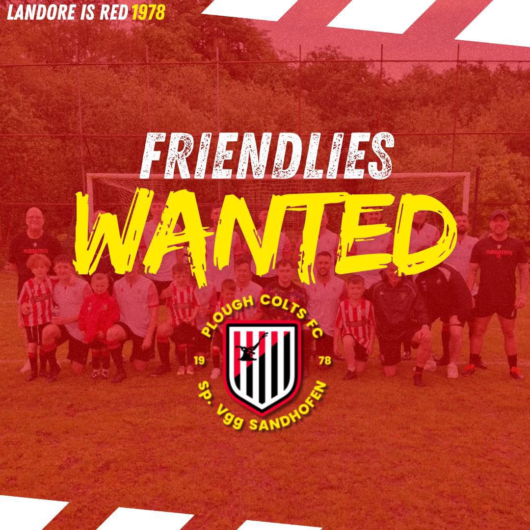 PloughColtsAFC's tweet photo. We are looking for friendlies for our first team for 3rd and 10th of August.
We would ideally be looking for a team who can host us but are happy to split the cost of a pitch https://t.co/SxNUcKfaYX