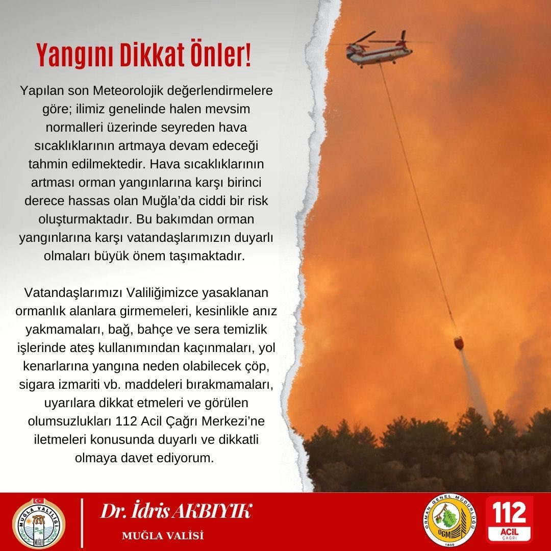 Orman yangını riskini azaltmak için alınacak basit ama etkili önlemler, büyük felaketlerin önüne geçebilir. 

Lütfen dikkatli ve duyarlı olalım ‼️

#Yeşilvatan ‘ımızı hep birlikte koruyalım