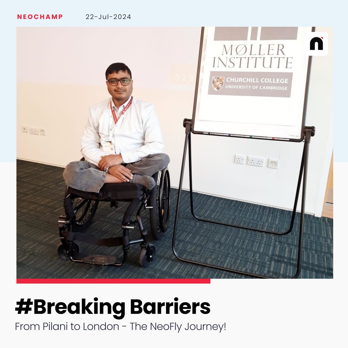 neomotionlife's tweet photo. Bhaisahab Botre, a scientist at CRRI Pilani Institute and a national awardee, presents his paper in London!
This is why we at NeoMotion love doing what we do every day!
#makingwheelchairs #india #neofly #scientist https://t.co/b35jz8eRJN