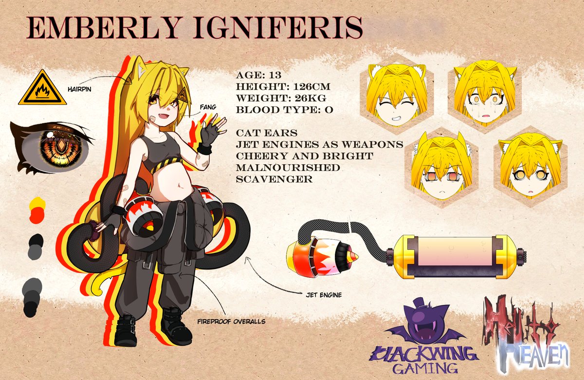 BlackwingGamin1's tweet photo. "Hey hey Mister! Want to buy some wares?"
Meet EMBERLY IGNIFERIS,
the cheery girl that packs a punch!
#indiegame #jrpg #Revealed #introduction #HellToHeaven #gamedev https://t.co/TZlk4JBkWw