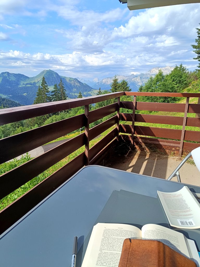 View from the office this month. The Haute-Savoie works wonders for my spirits and the book in progress. Lots of reading, writing and hiking, and a little bit of missing the kids - it was our first summer getaway without one or more of them for 23 years.
