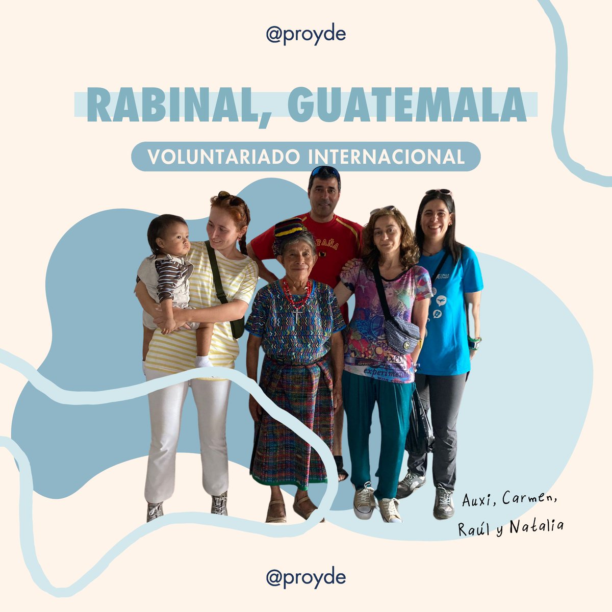 PROYDEMADRID's tweet photo. ¡Este verano, Auxi, Carmen, Raúl y Natalia están en Guatemala con #PROYDE! 🌍✨ #PRODESSA está siendo la anfitriona, enseñándoles sus proyectos, la región, sus costumbres... #voluntariadointernacional #voluntariadotransformador
Noticia completa 👇👇
https://t.co/86JtnziBbC https://t.co/s9NMjWepH8